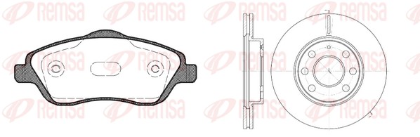 Kit de freins, frein à disques REMSA 8774.06