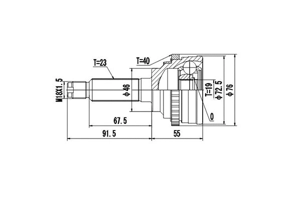 Jeu de joints, arbre de transmission DYNAMATRIX DCV812021