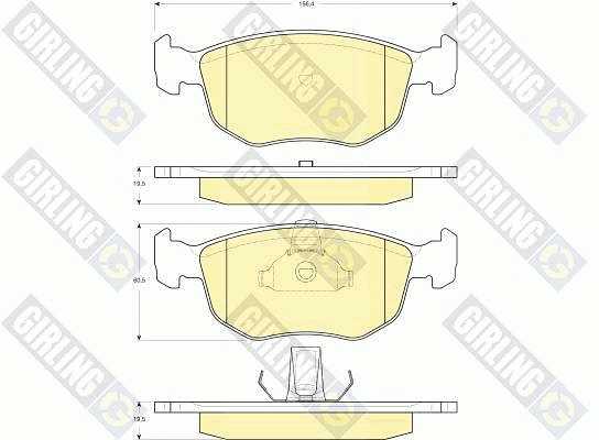 Kit de plaquettes de frein, frein à disque GIRLING 6116182