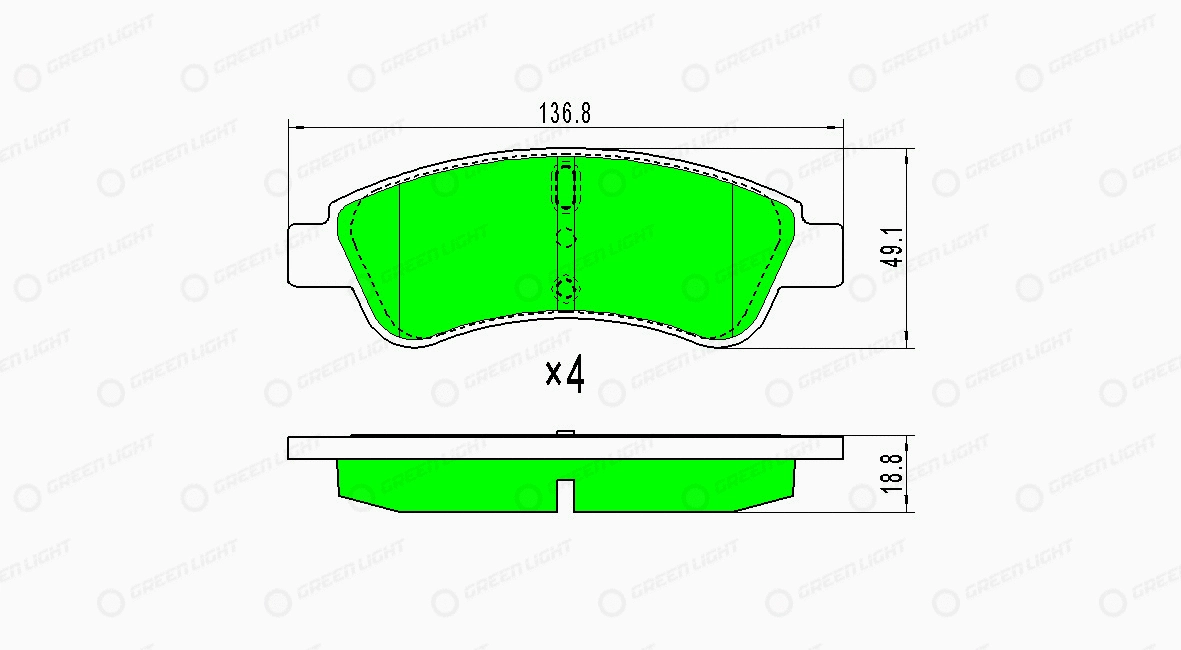 Kit de plaquettes de frein, frein à disque Automotive Adriado GLBP0021