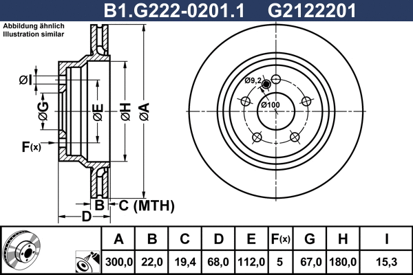 Disque de frein GALFER B1.G222-0201.1