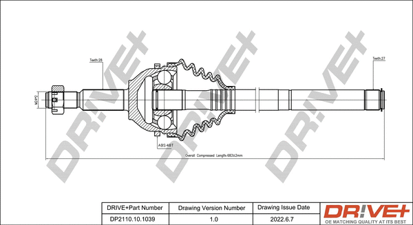 Arbre de transmission Dr!ve+ DP2110.10.1039