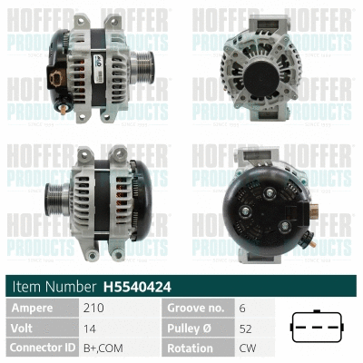 Alternateur HOFFER H5540424