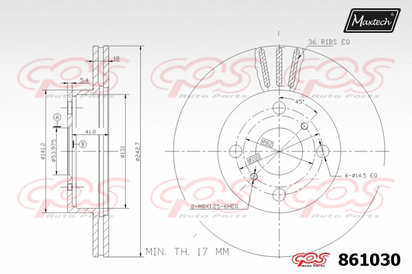 Disque de frein MAXTECH 861030
