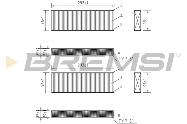 Filtre, air de l'habitacle BREMSI FC0071A