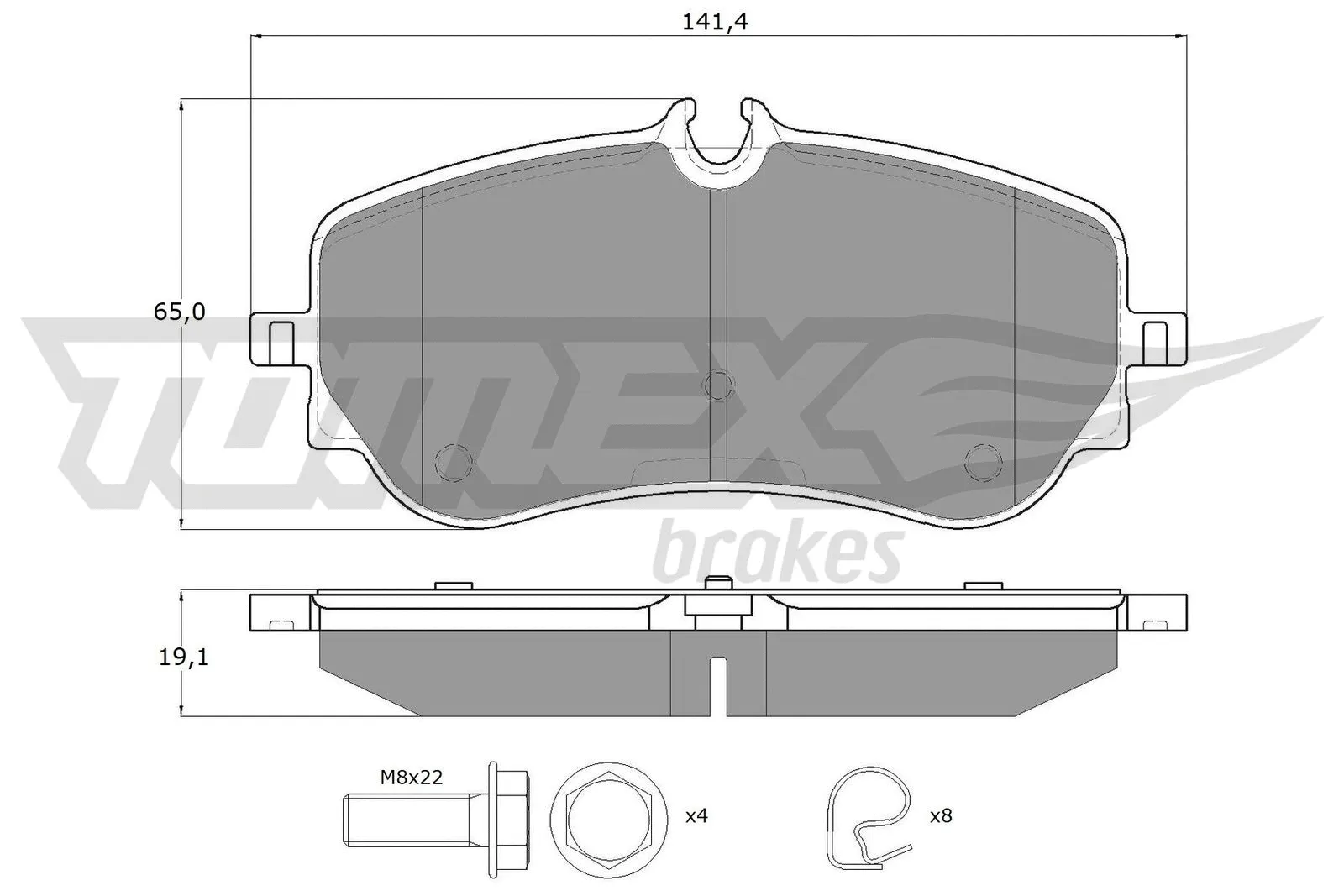 Kit de plaquettes de frein, frein à disque TOMEX Brakes TX 19-14