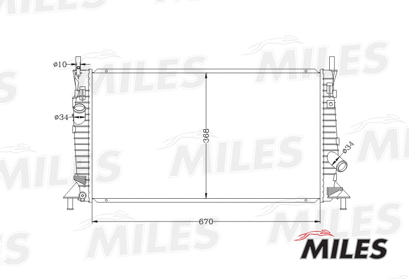 Radiateur, refroidissement du moteur MILES ACRB014