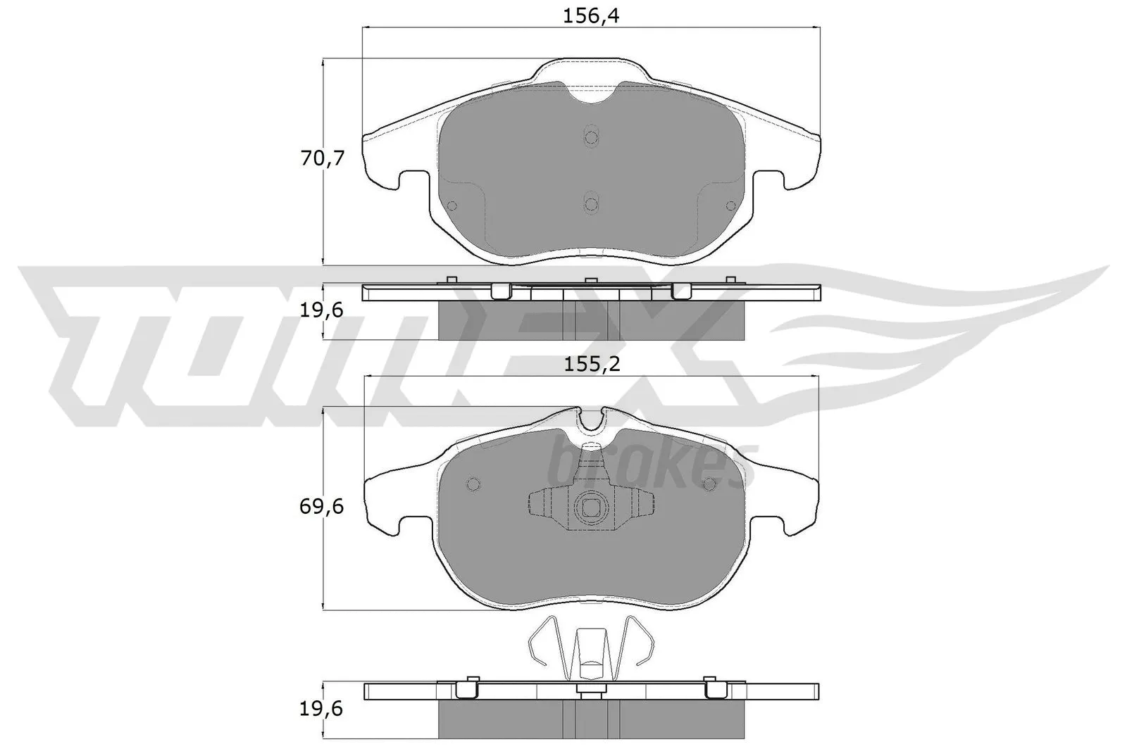 Kit de plaquettes de frein, frein à disque TOMEX Brakes TX 13-04
