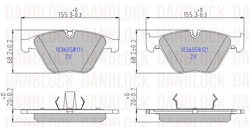 Kit de plaquettes de frein, frein à disque DANBLOCK DB 510589