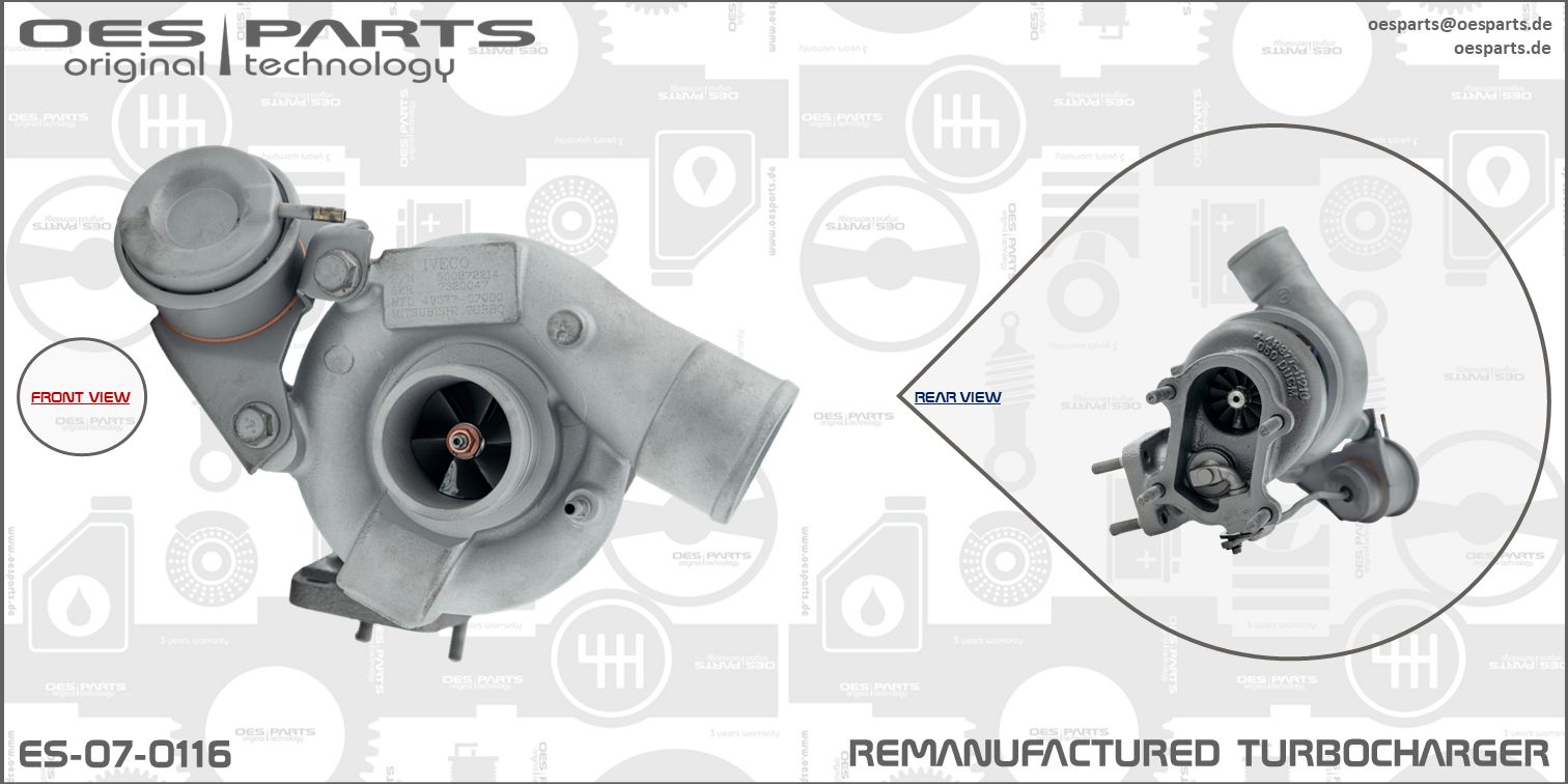 Turbocompresseur, suralimentation OES PARTS ES-07-0116
