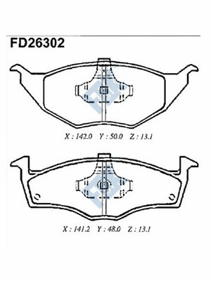 Kit de plaquettes de frein, frein à disque FBK FD26302