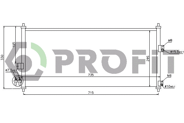 Condenseur, climatisation PROFIT PR 1620C1