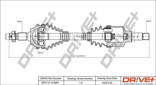 Arbre de transmission Dr!ve+ DP2110.10.0600