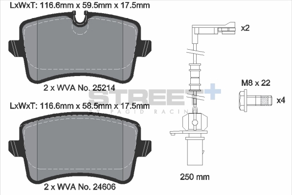 Kit de plaquettes de frein, frein à disque PAGID Racing T8114SP2001