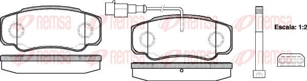 Kit de plaquettes de frein, frein à disque REMSA 0961.02