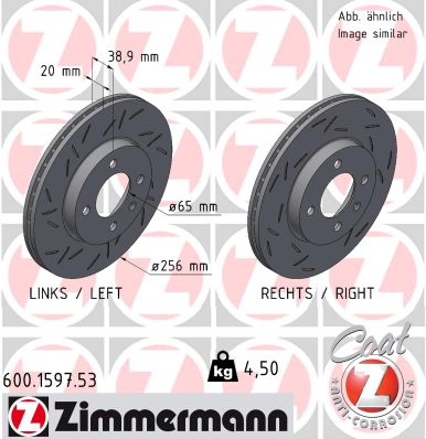 Disque de frein ZIMMERMANN 600.1597.53