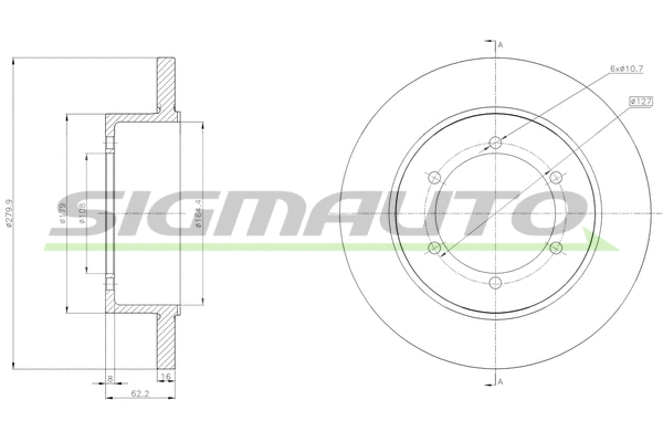 Disque de frein SIGMAUTO DB0369S