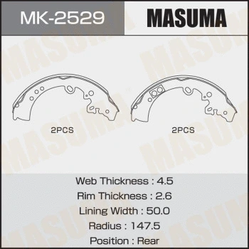 Jeu de mâchoires de frein MASUMA MK-2529