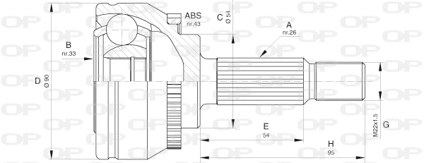 Jeu de joints, arbre de transmission OPEN PARTS CVJ5600.10