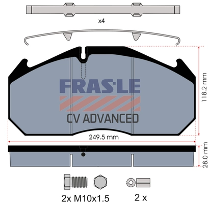 Kit de plaquettes de frein, frein à disque FRAS-LE PD/125-K012-CV