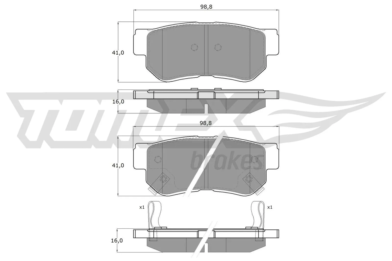 Kit de plaquettes de frein, frein à disque TOMEX Brakes TX 15-35