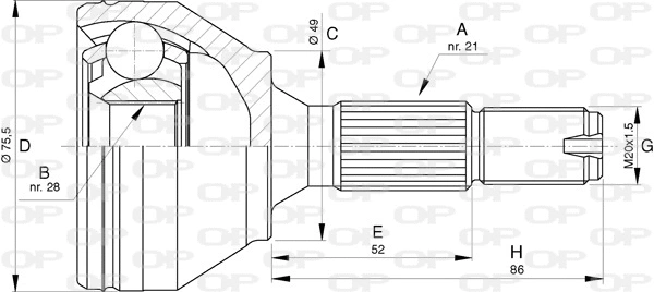 Jeu de joints, arbre de transmission OPEN PARTS CVJ5745.10