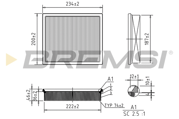 Filtre à air BREMSI FA1389