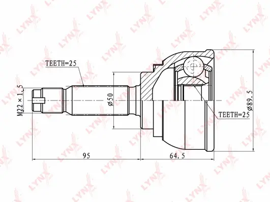 Jeu de joints, arbre de transmission LYNXAUTO CO-5508