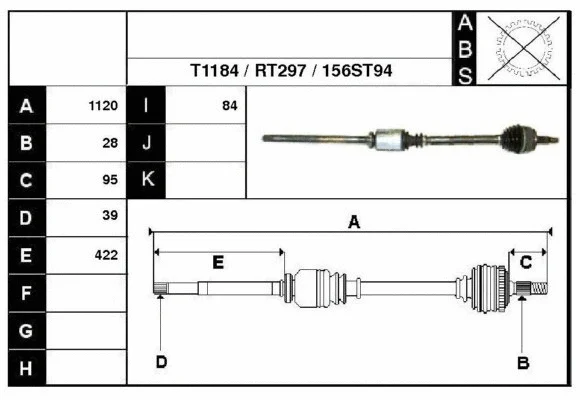 Arbre de transmission Technika 38156