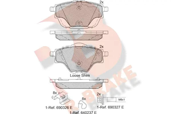 Kit de plaquettes de frein, frein à disque R BRAKE RB2161