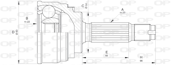 Jeu de joints, arbre de transmission OPEN PARTS CVJ5608.10