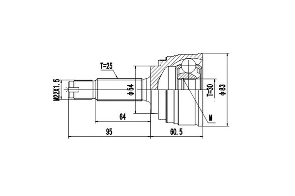 Jeu de joints, arbre de transmission DYNAMATRIX DCV839009