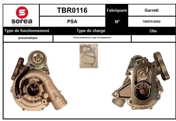 Turbocompresseur, suralimentation EAI TBR0116