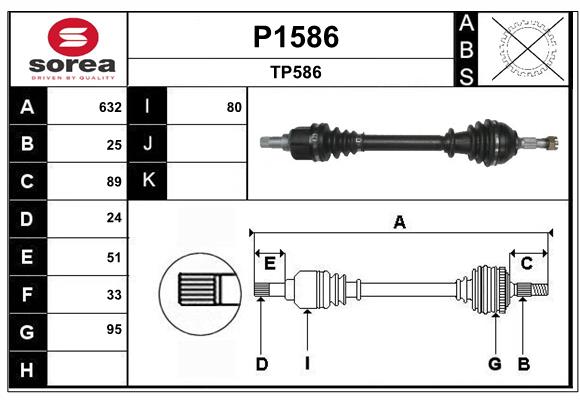 Arbre de transmission SNRA P1586