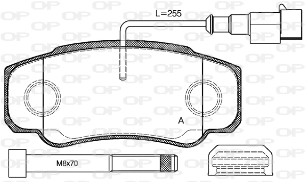 Kit de plaquettes de frein, frein à disque OPEN PARTS BPA0961.02