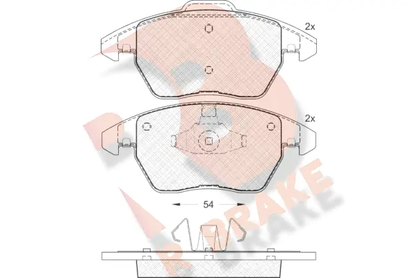 Kit de plaquettes de frein, frein à disque R BRAKE RB1637