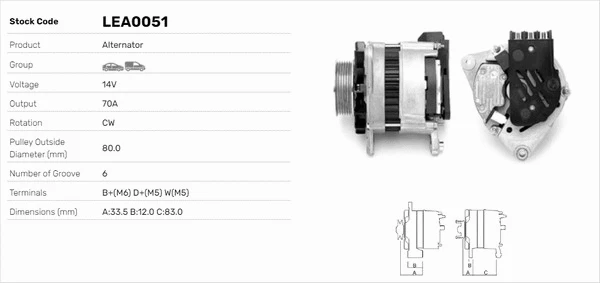 Alternateur LUSA LEA0051