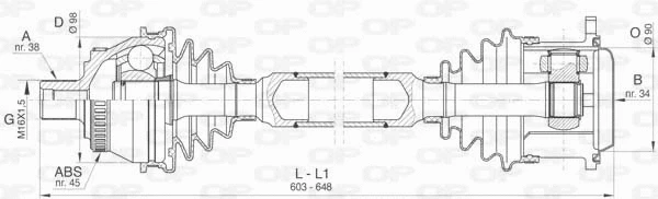 Arbre de transmission OPEN PARTS DRS6404.00