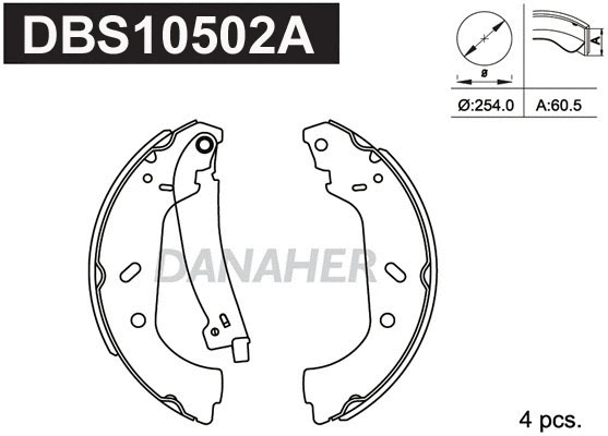 Jeu de mâchoires de frein DANAHER DBS10502A