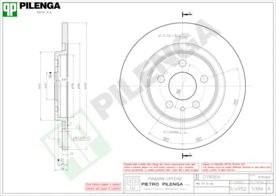 Disque de frein PILENGA 5386