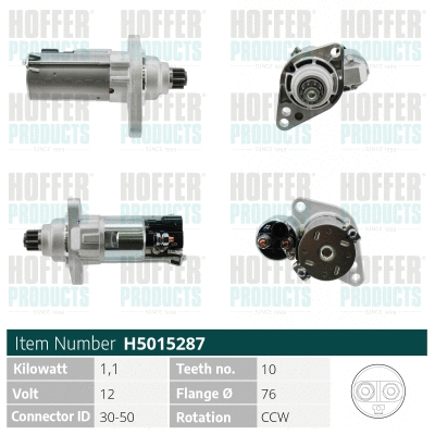 Démarreur HOFFER H5015287