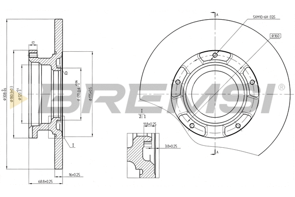Disque de frein BREMSI CD8471S