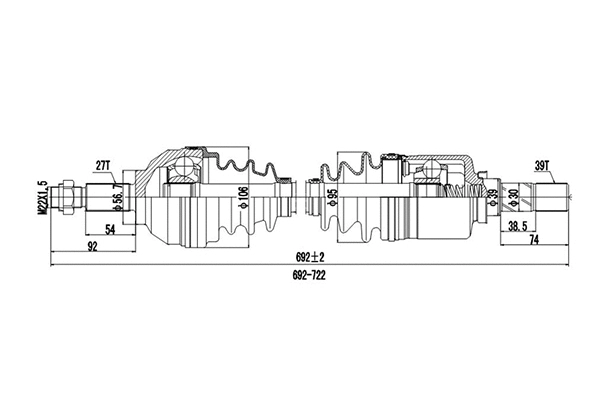 Arbre de transmission DYNAMATRIX DDS260022