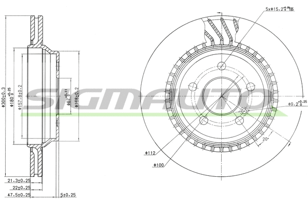 Disque de frein SIGMAUTO DBB457V