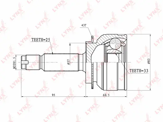 Jeu de joints, arbre de transmission LYNXAUTO CO-3640A