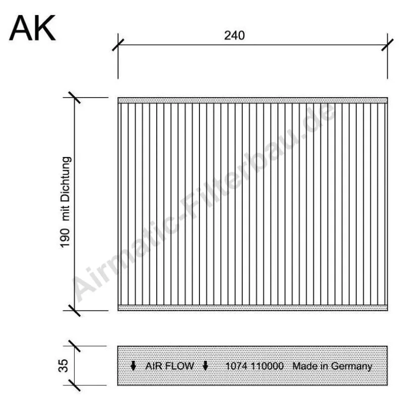 Filtre, air de l'habitacle AIRMATIC Filterbau IF1074B