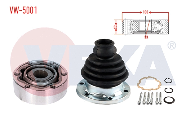 Jeu de joints, arbre de transmission VEKA VW-5001