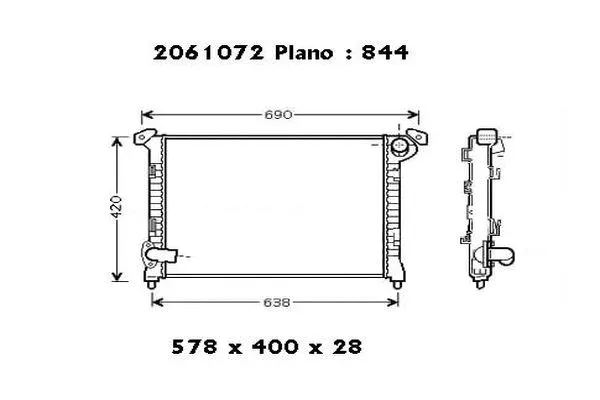 Radiateur, refroidissement du moteur ORDONEZ 2061072