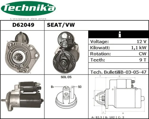 Démarreur Technika D62049