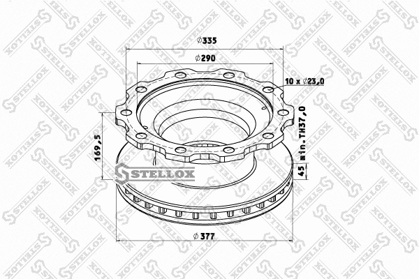 Disque de frein STELLOX 85-00806-SX